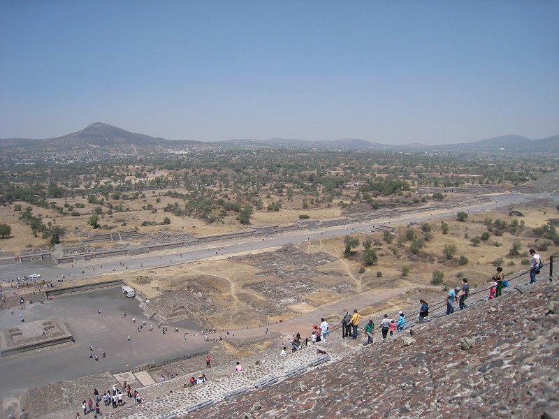 Mexico Pyramids - Mexico City 2009 0530.jpg - A trip to the Teotihuacan area of Mexico to visit the pyramids. A vast complex and a great climb to the top. This was followed by lunch in a cave, then a visit to the historical center of Mexico City. March 2009.